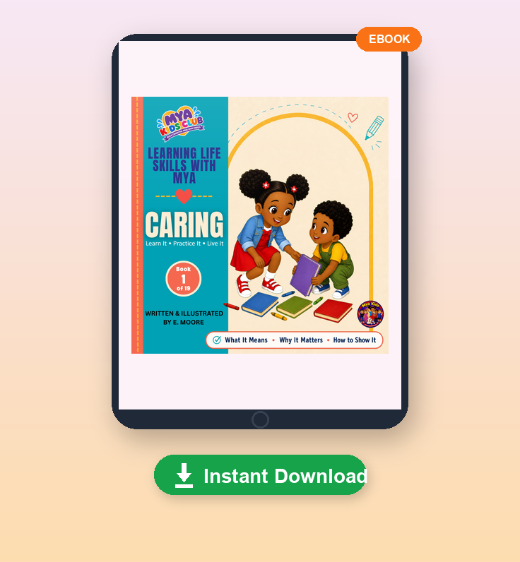 Caring with Mya ebook on tablet