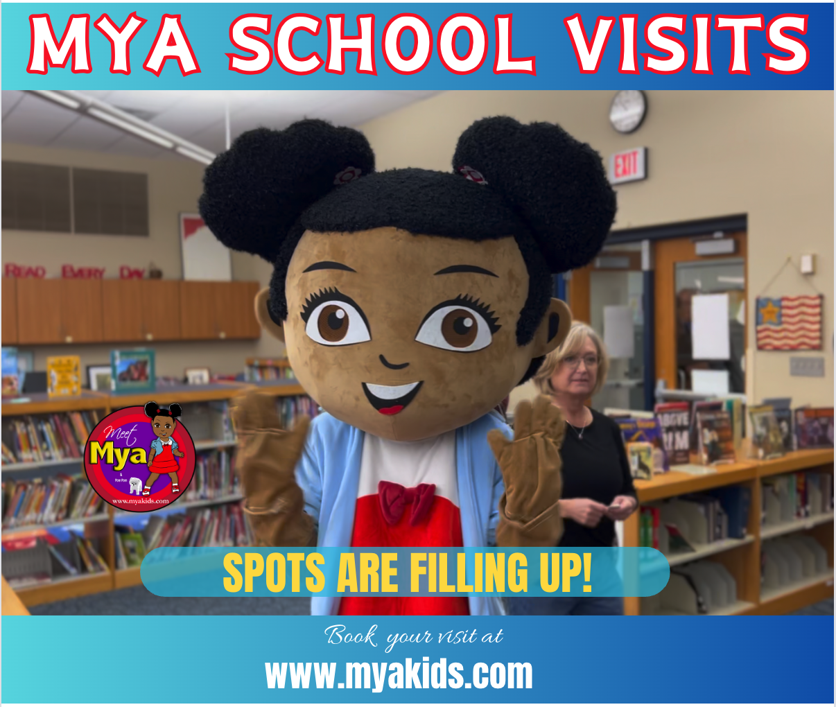 Mya Mascot at School Visit